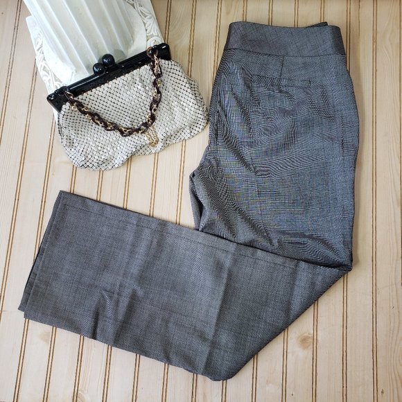 Classiques Entier Size 10 Black Micro Check 100% Virgin Wool Dress Pants Slacks - Picture 1 of 11